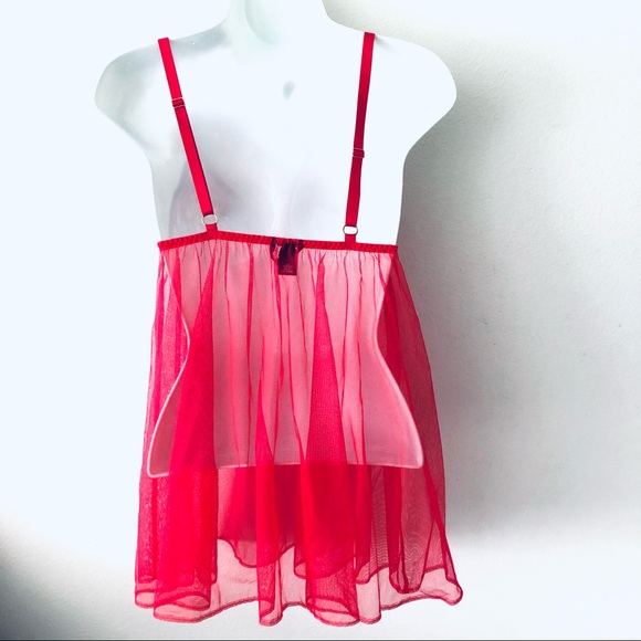 VICTORIA SECRET LACE TRIM MESH BABYDOLL.SIZE S - Picture 3 of 6